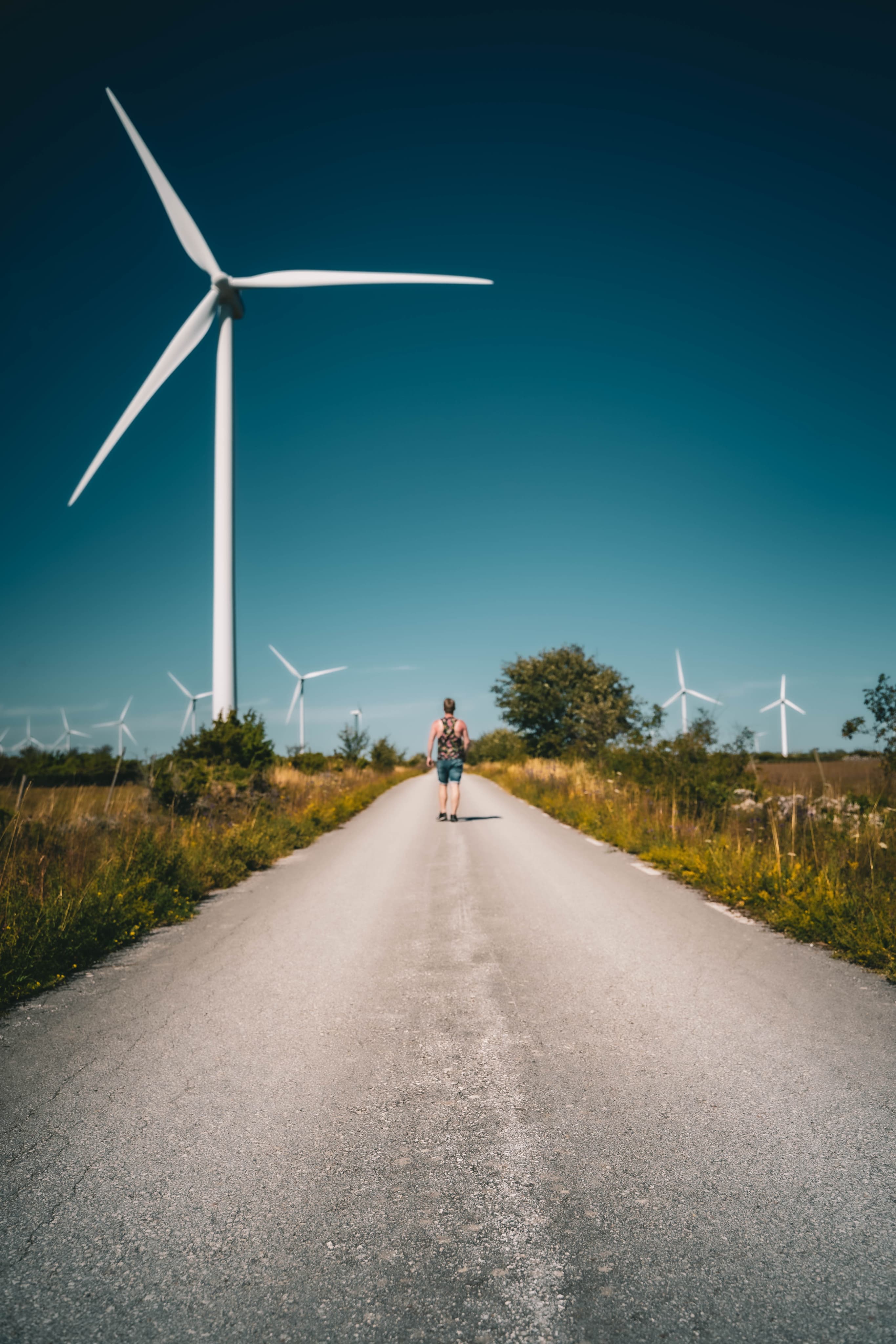 Wind turbines in an energy field